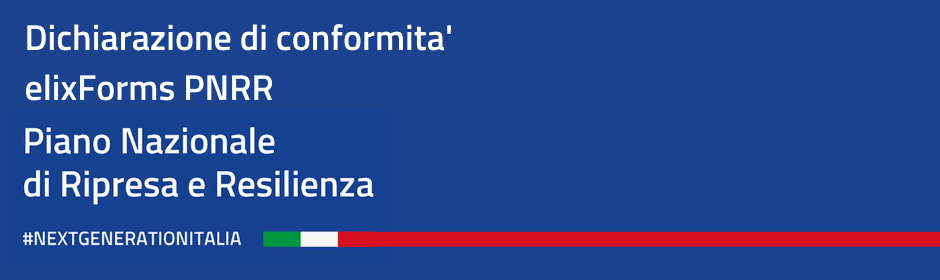 elixForms si conferma pienamente allineato con gli obiettivi della misura 1.4  della Pubblica Amministrazione del PNRR e integrata con le piattaforme nazionali SPID, pagoPA, App IO e CIE.